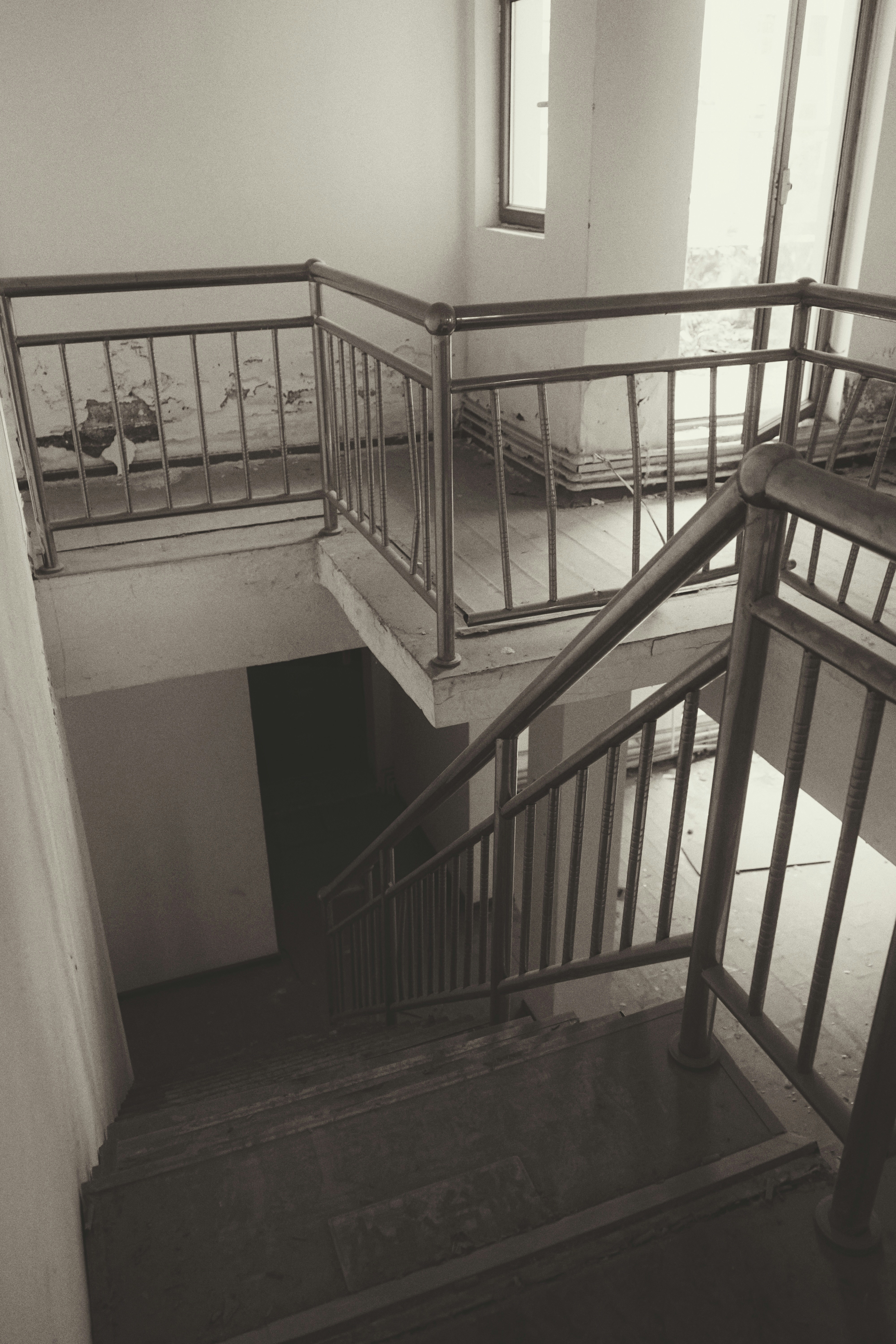 a staircase in a building