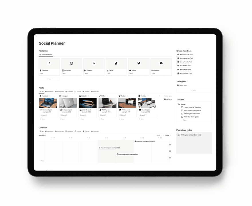 Notion Social Content Planner