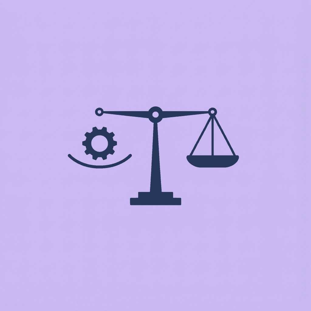 Balance scale comparing feature-richness against team technical capabilities