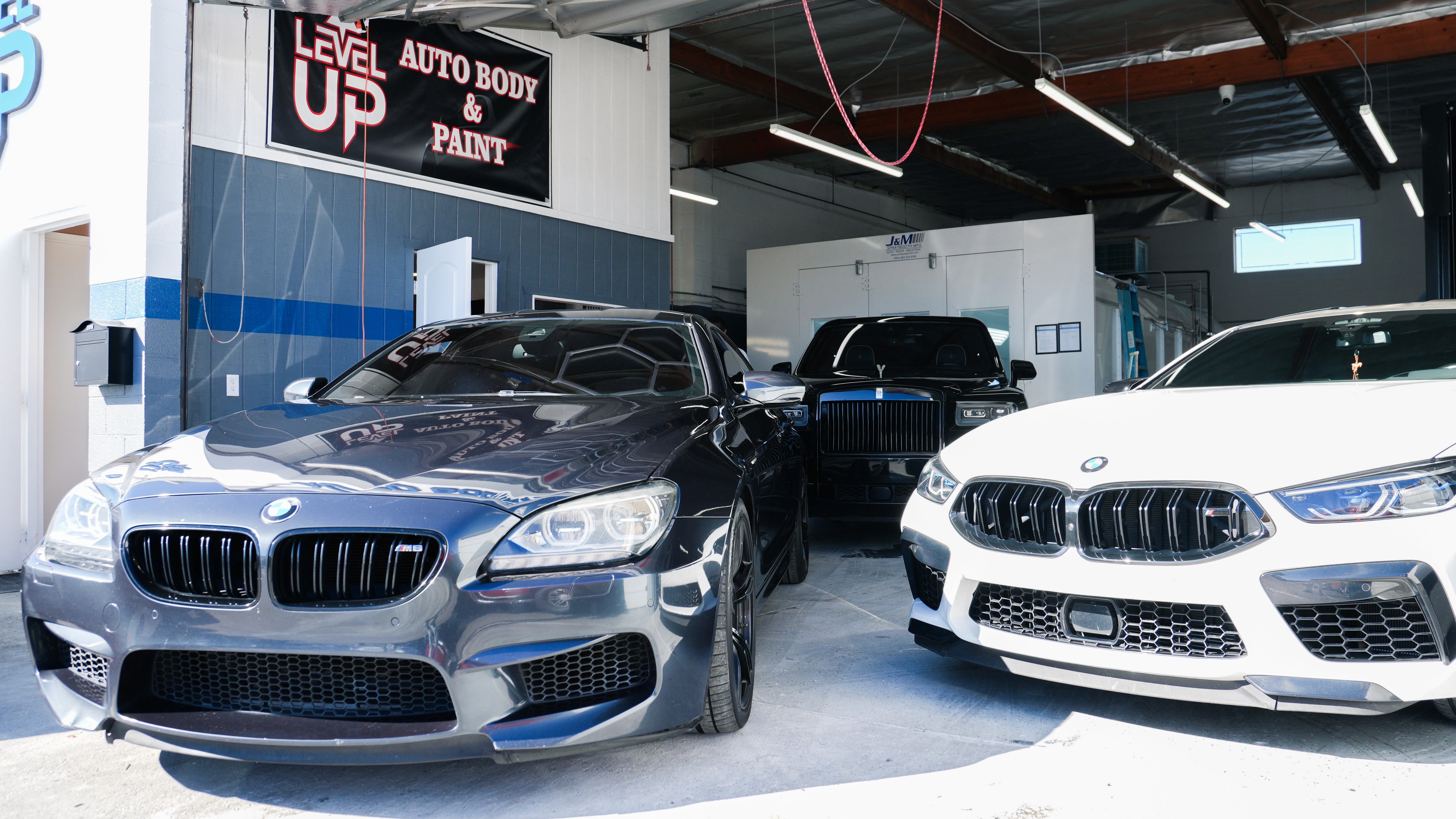 Front view of a luxury car