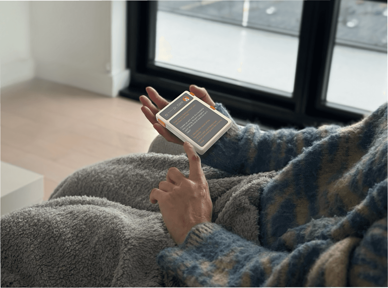 A compact, handheld form factor that balances screen readability with physical stability.