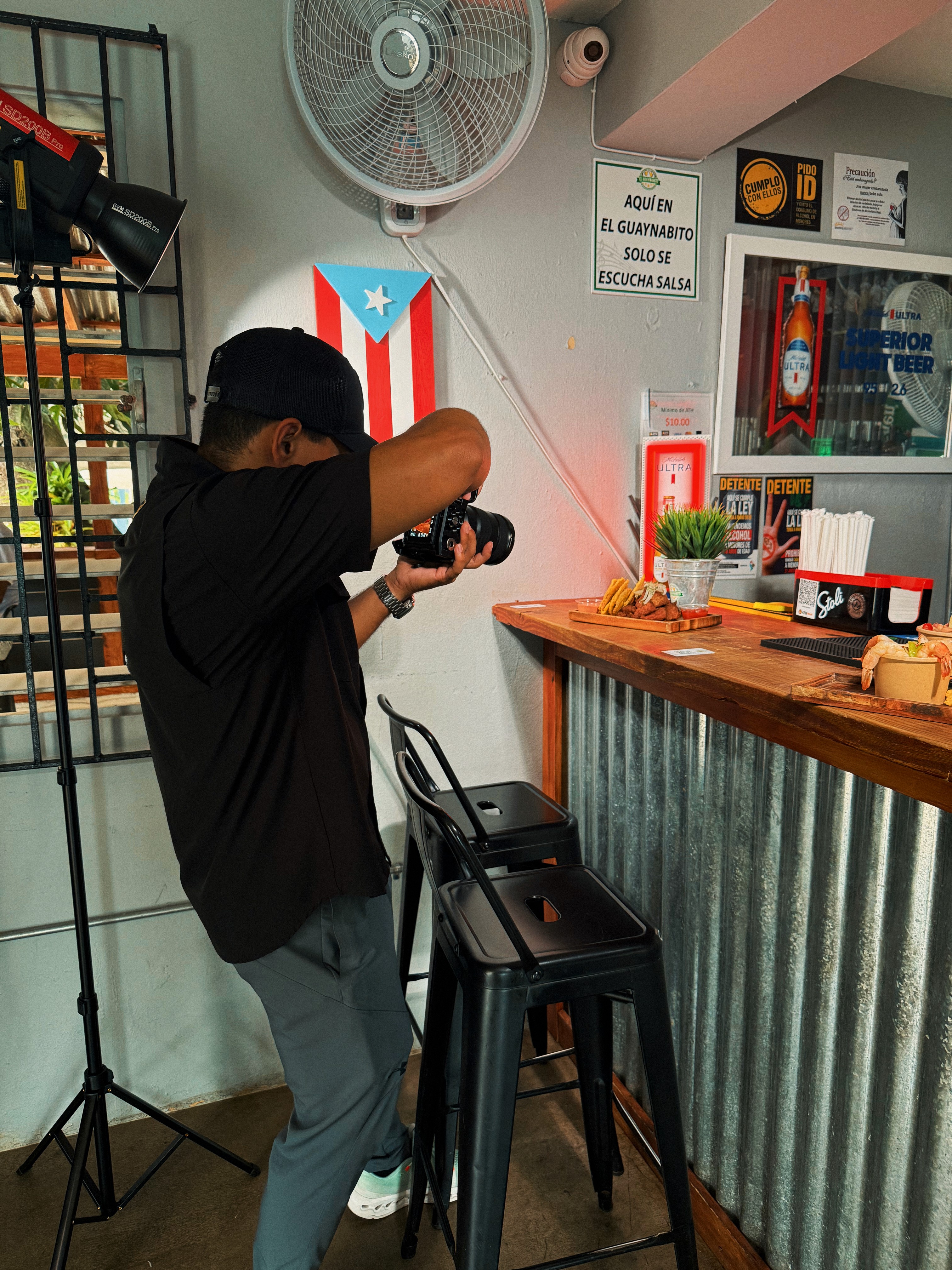 Rear view of black car