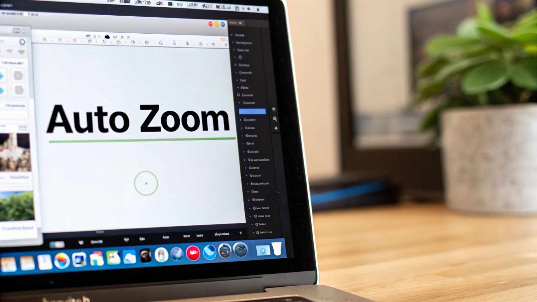 A person using a laptop with Screen Charm to create a professional educational video.