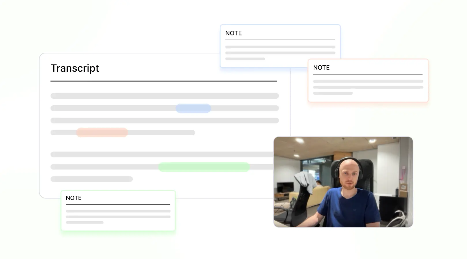 The image shows a person being recorded doing a user test while is talking about the test he is doing.