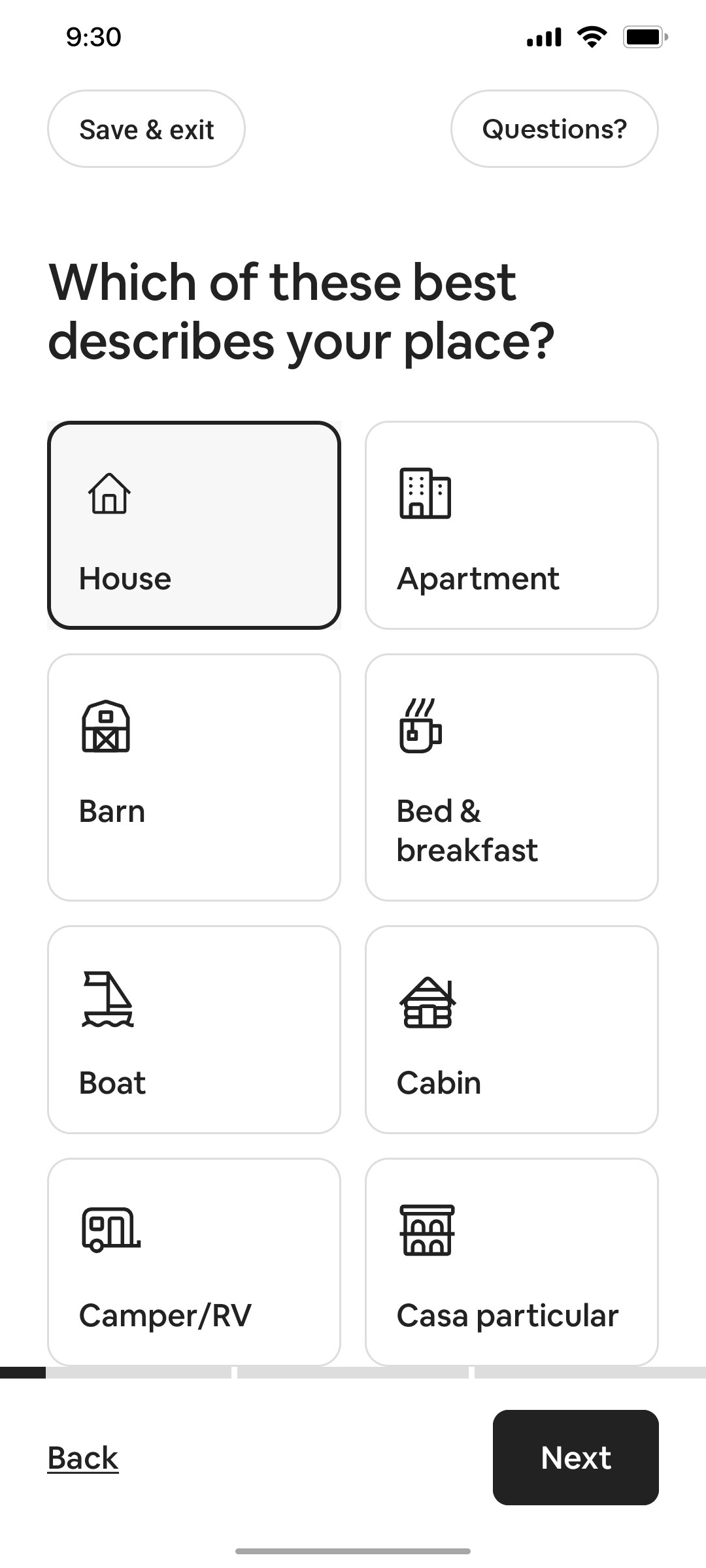 Airbnb Selected Place screen