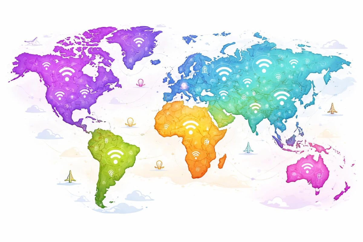 Global eSIM coverage map