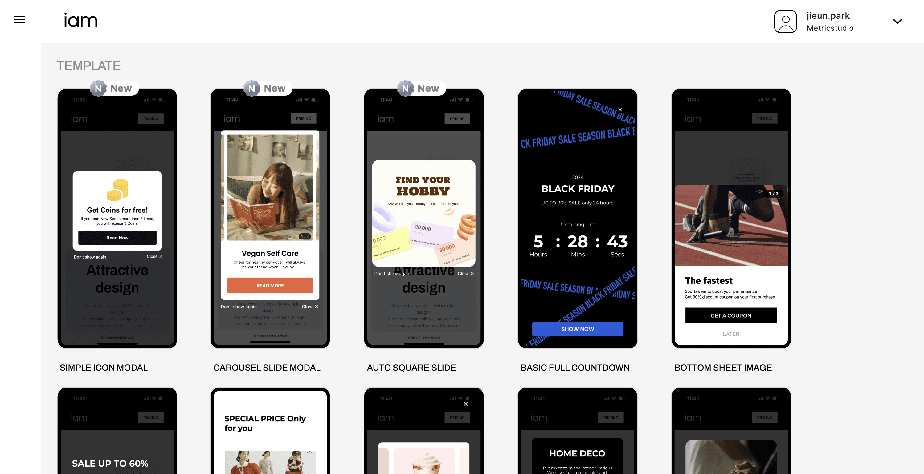 IAM Studio dashboard