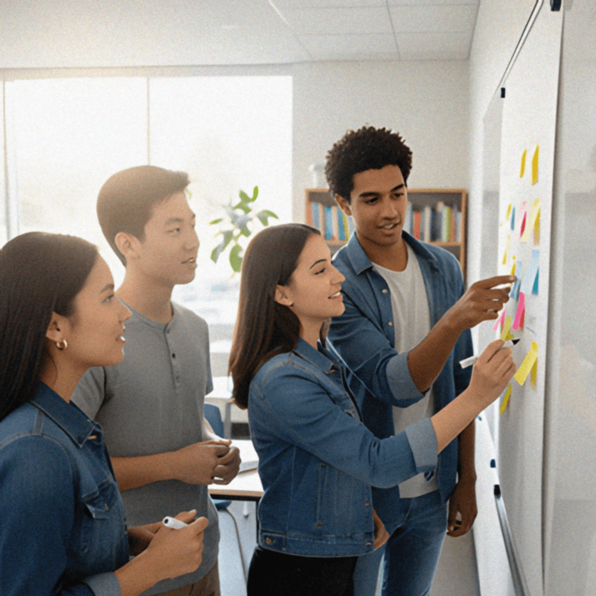 small group of students in a classroom setting