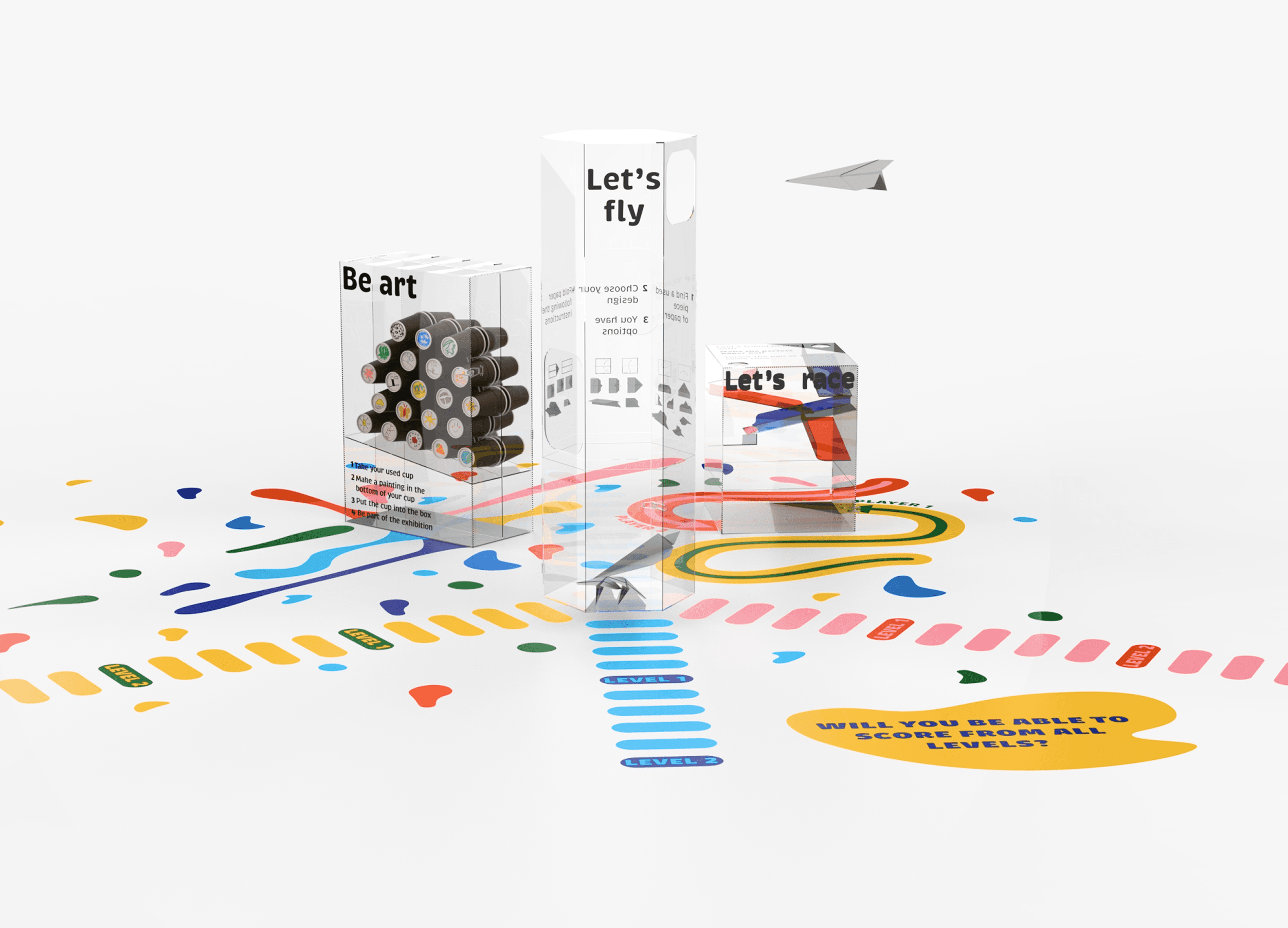 Modern sports supplement packaging tubes with bold typography and color-block design