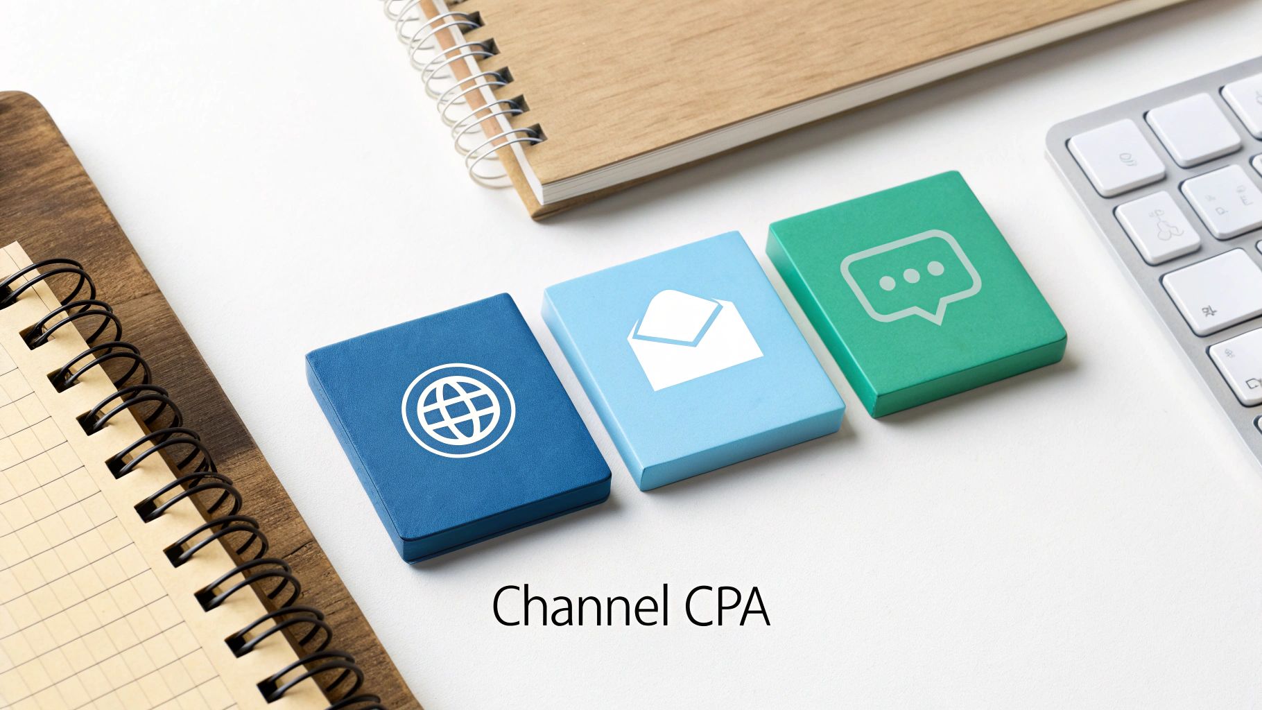 A segmented pie chart showing different marketing channels like PPC, SEO, and Social Media, representing a segmented CPA analysis.