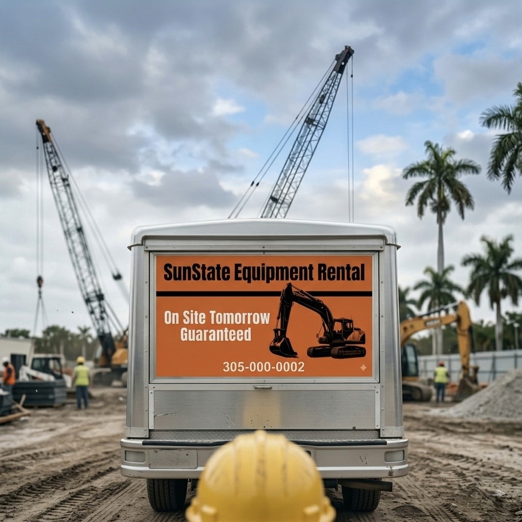 Lunchbox truck parked at an active construction site