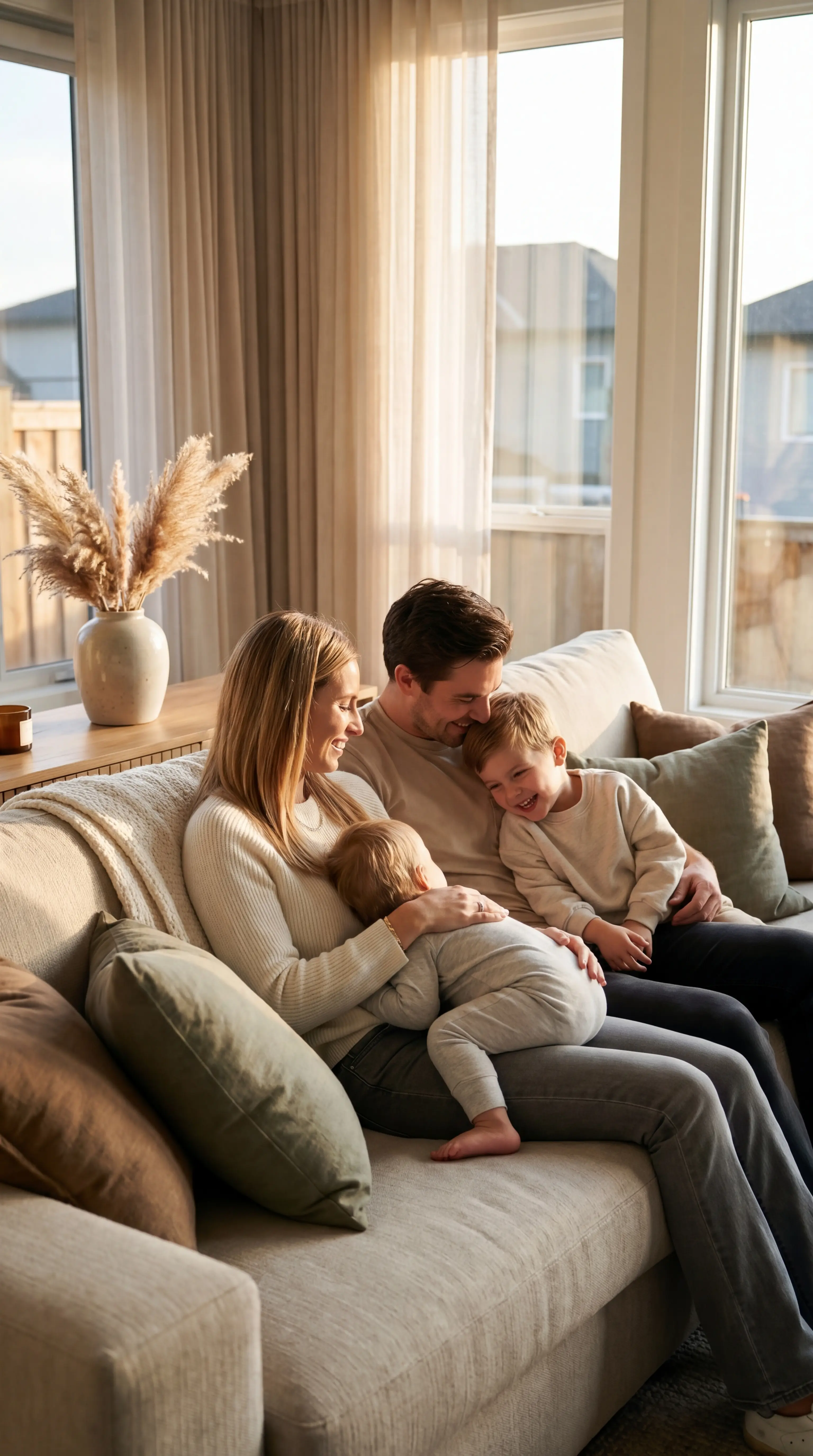 Familie auf dem Sofa