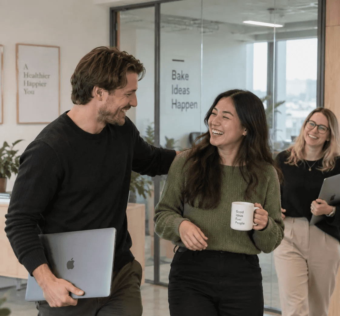 Group discussion in an office