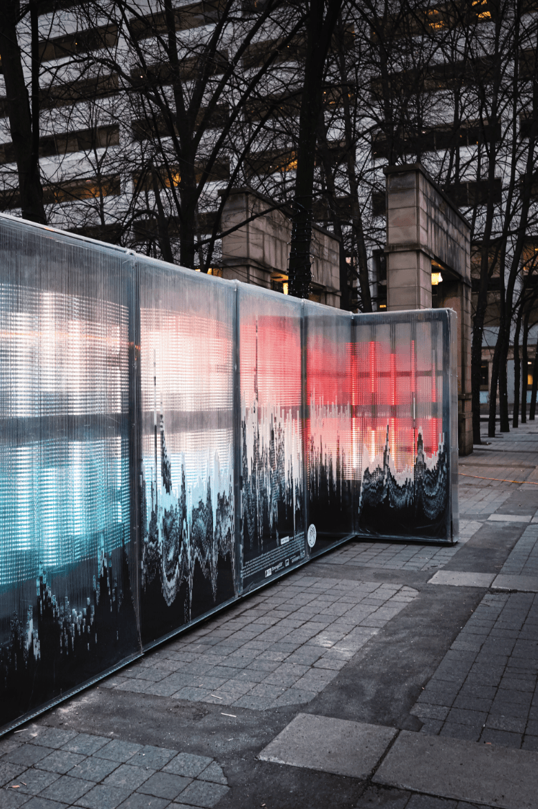 Day image of the audio-reactive exhibition..