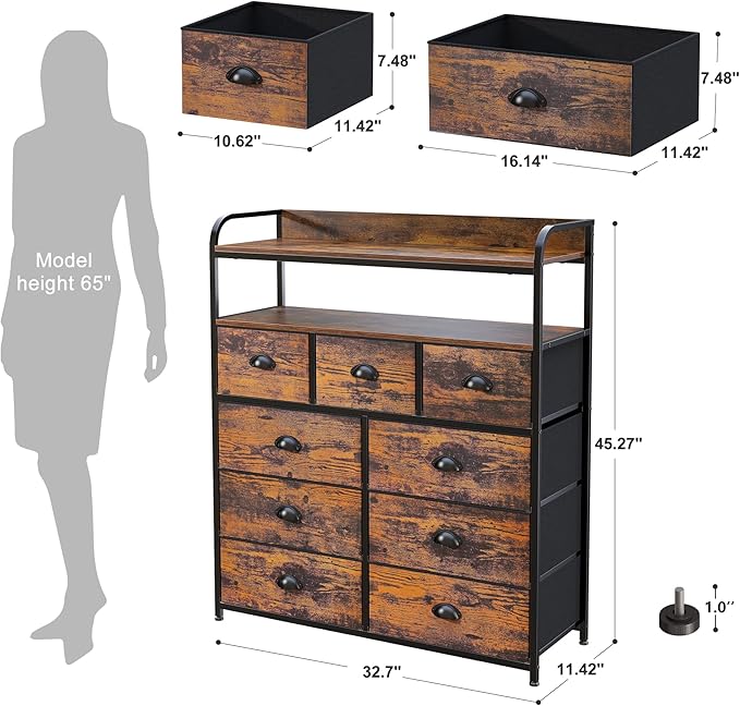 Elegant enhomee dresser with ample storage space and a timeless design.