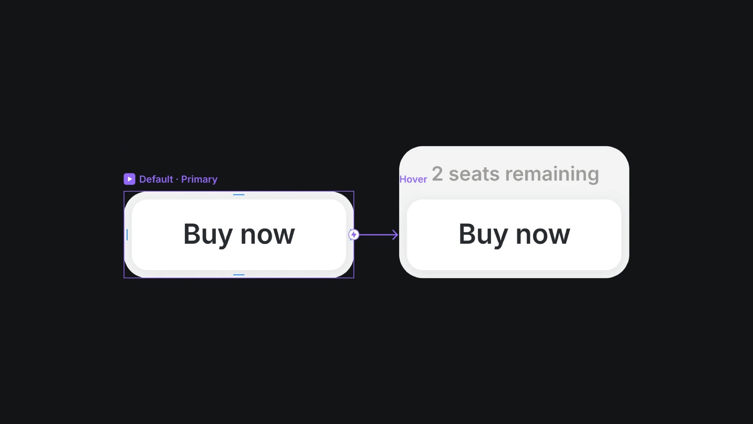 Hover effect on 'Buy Now' button showing seat availability