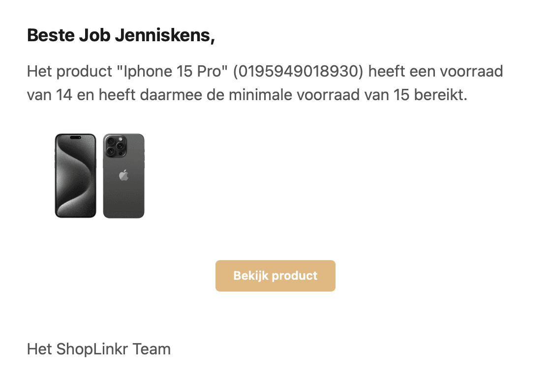 Screenshot of product page