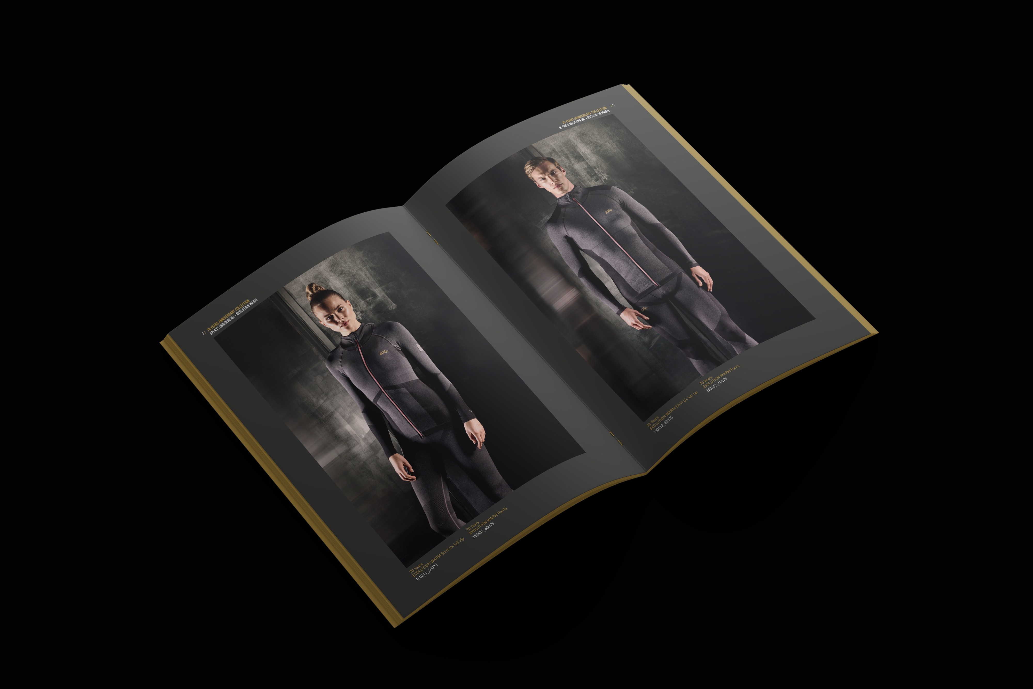 Editorial Design und Art Direction für das Odlo Lookbook – klare Gestaltung und präzise Modeinszenierung