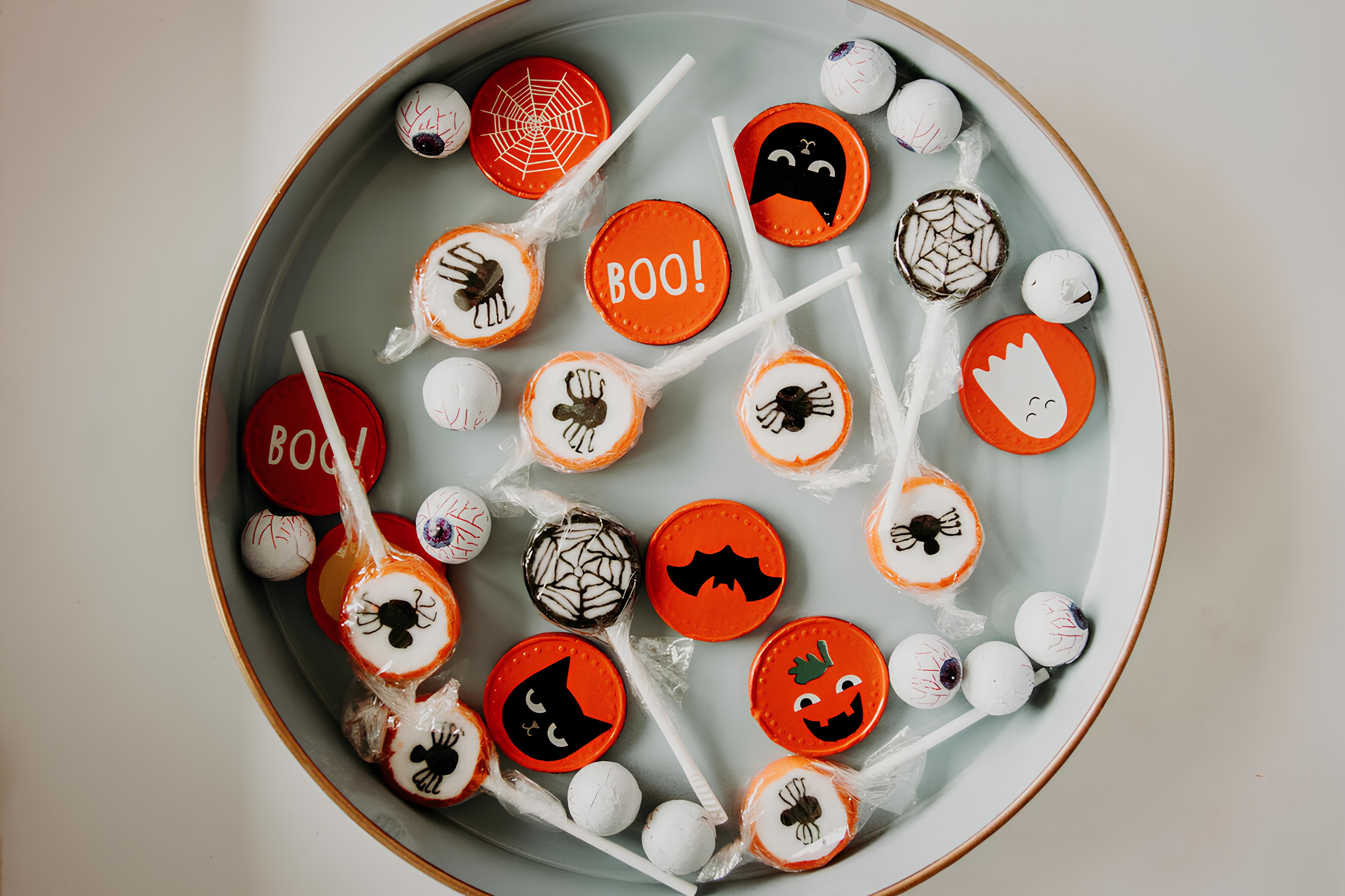 a plate of halloween gift pieces