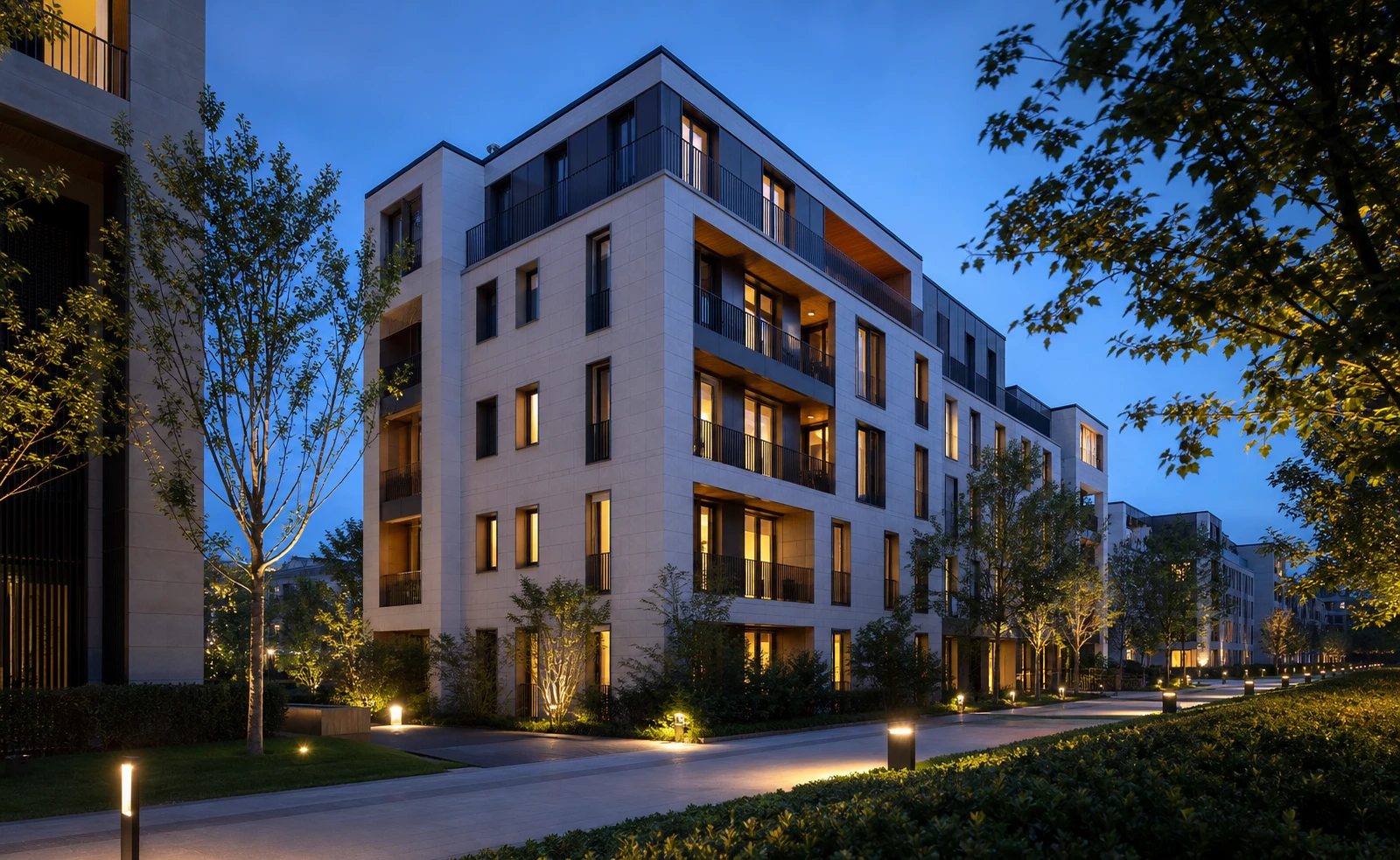 Sustainable residential building in a modern European city