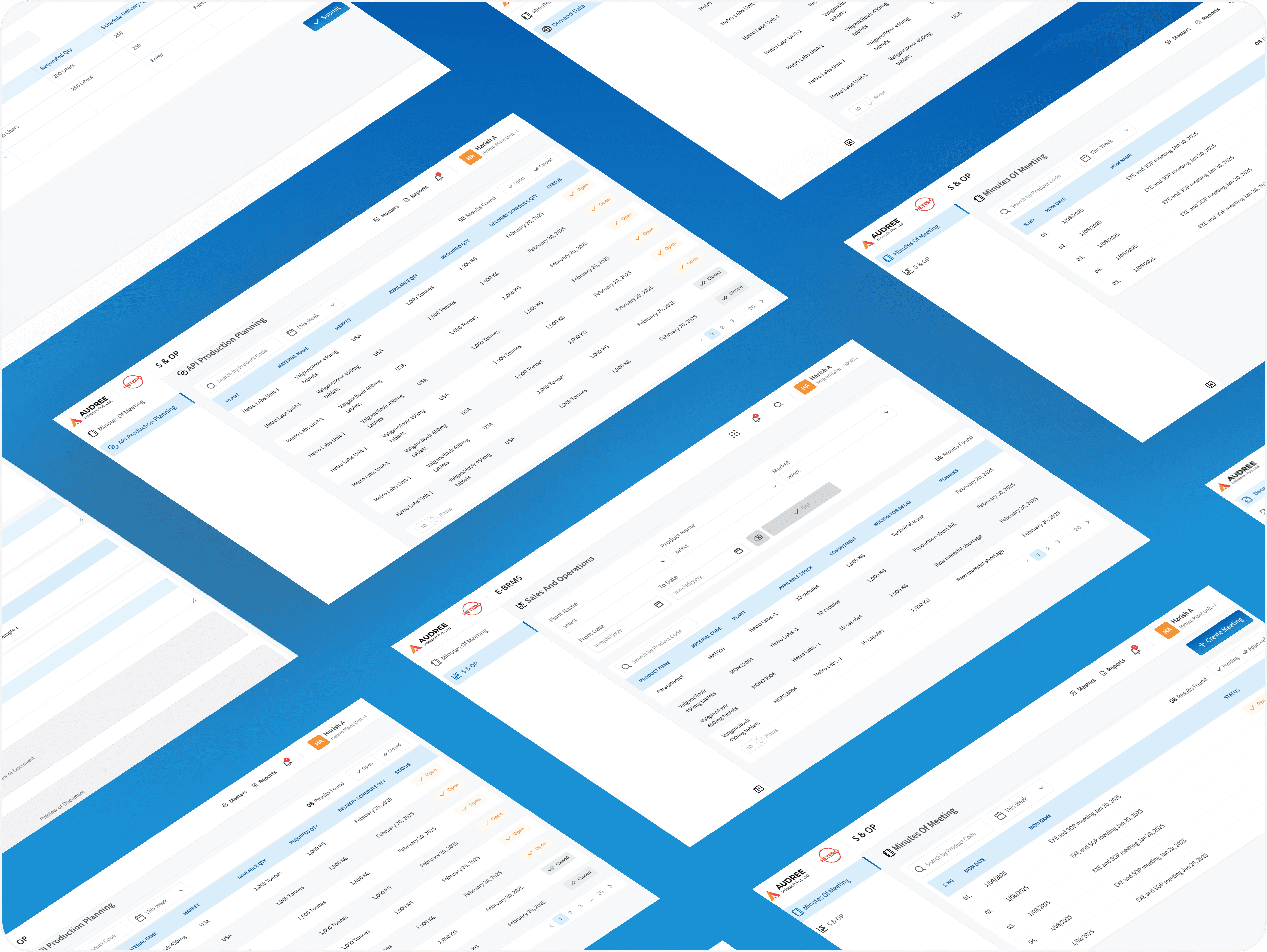 S&OP Software all screens