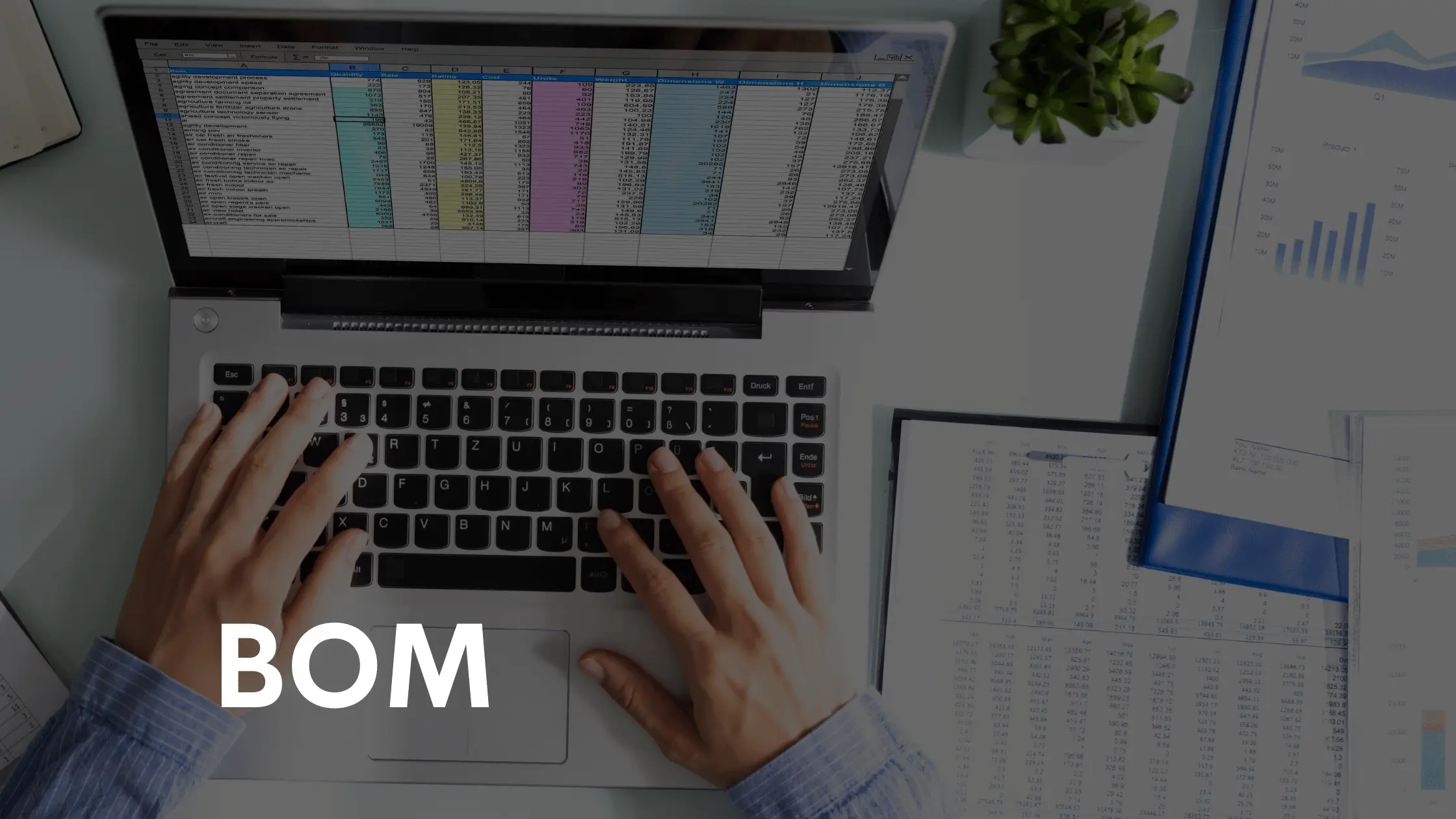 Employee generating Bill of Materials/Quantities using construction software, image