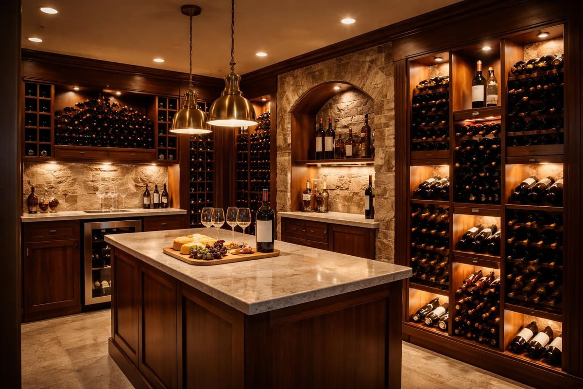 Wine cellar lighting layers