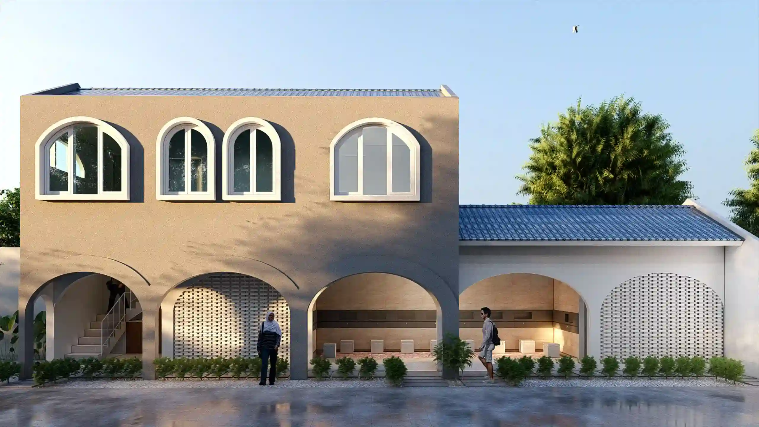 Simplicity in Mosque - Fasilitas masjid dengan desain minimalist - Makassar, Sulawesi Selatan - Tampak Depan Bangunan