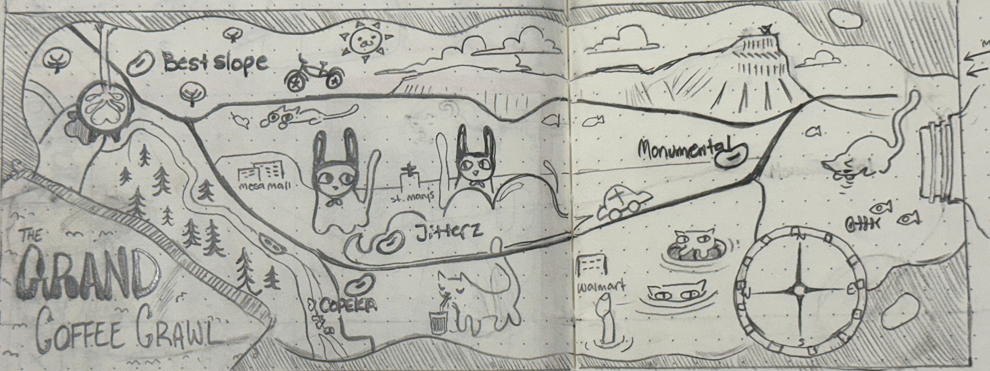 coffee crawl sketch