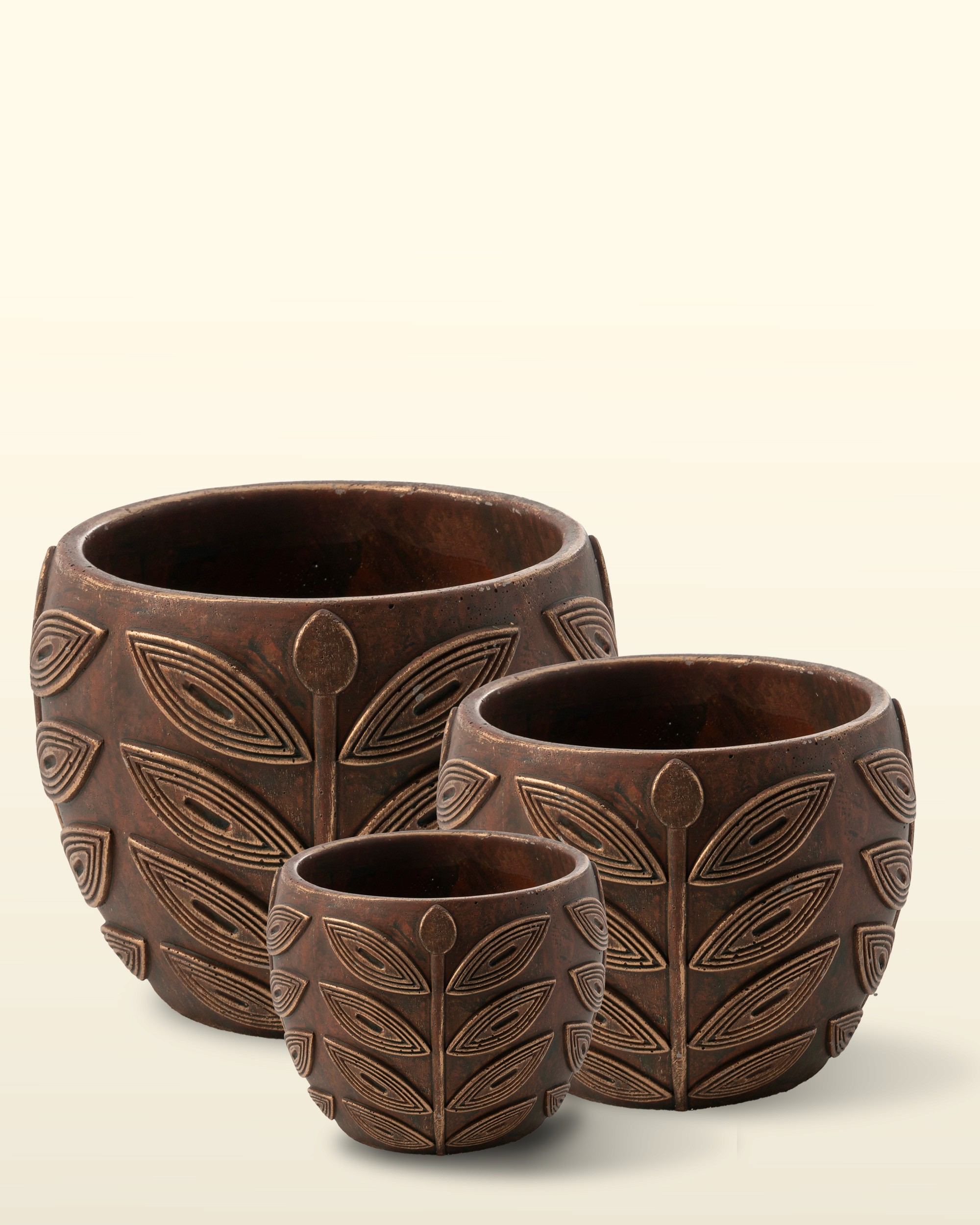 حوض بني — 20.5×20.5×16.5 سم — البيت الأخضر