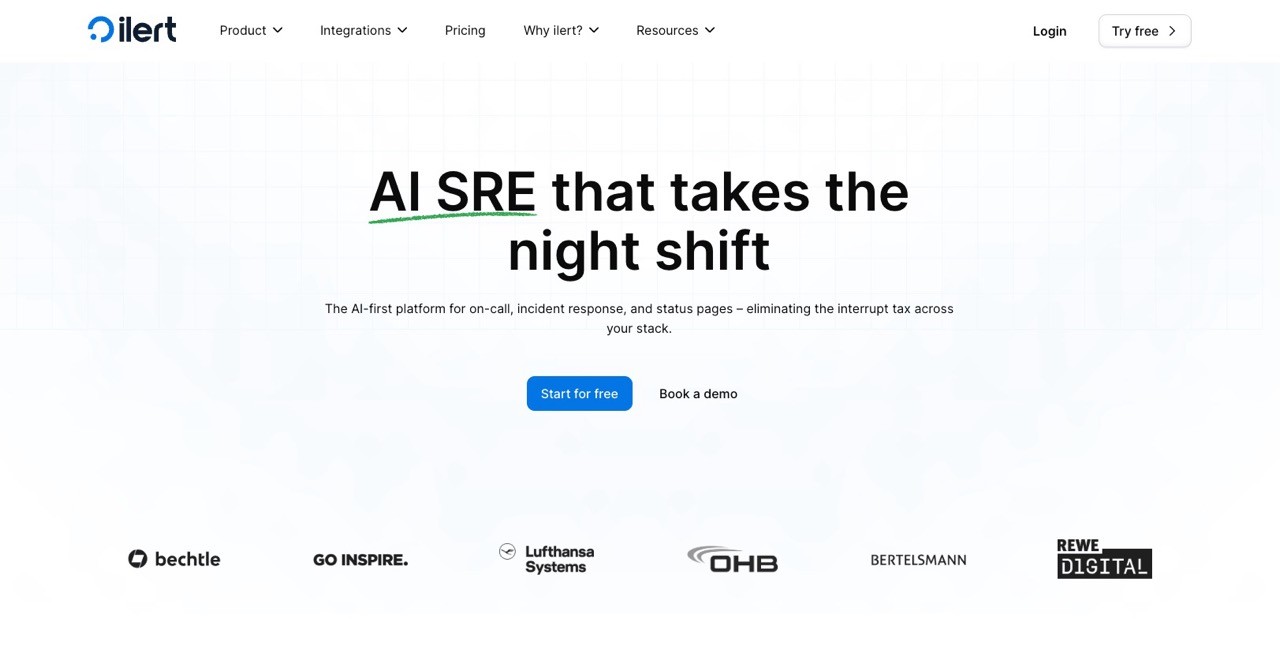 ilert Website Screenshot