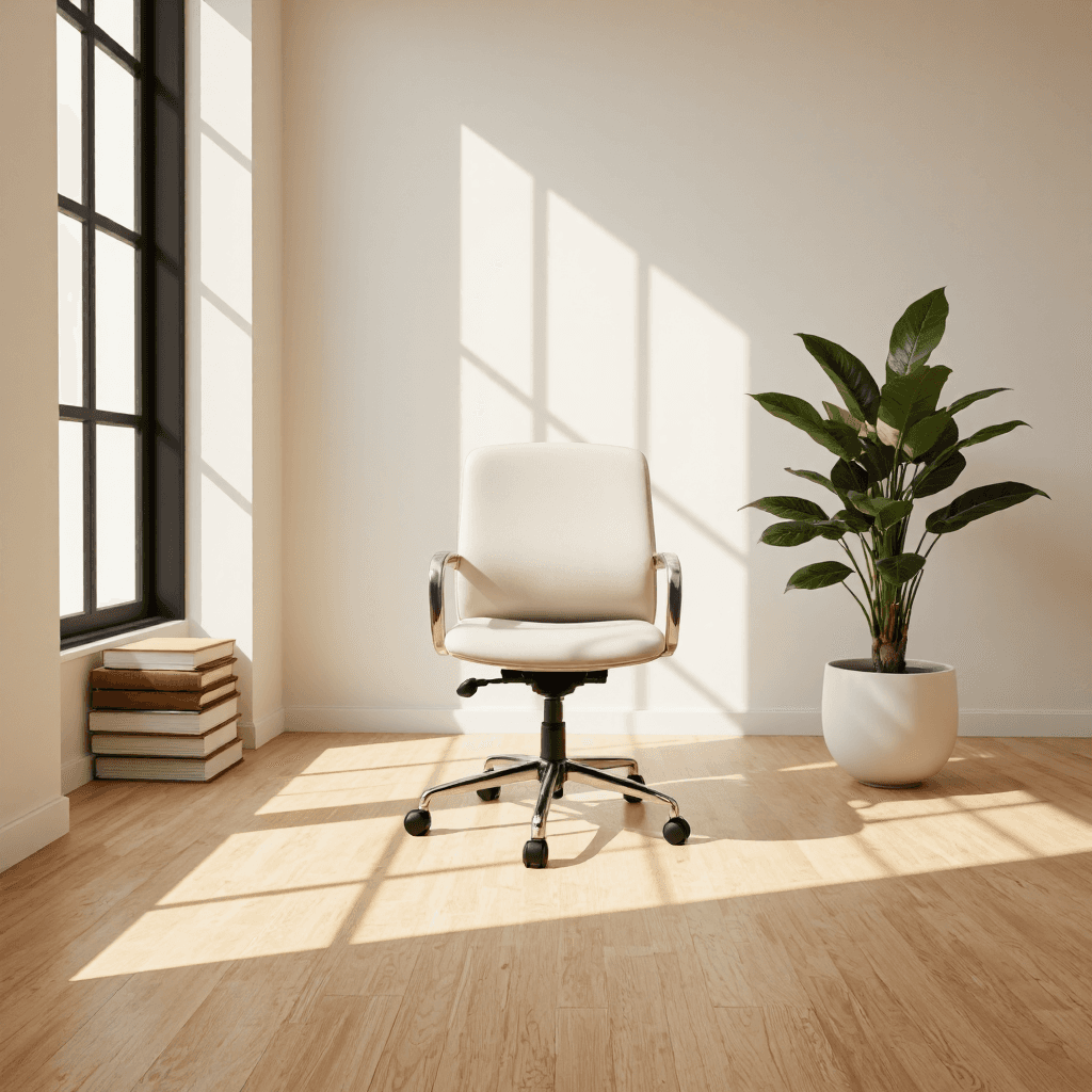 product photography of Modern minimalist office furniture