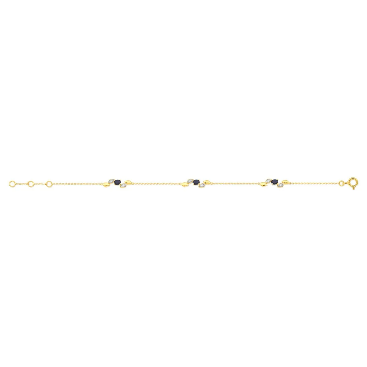 Bracelet en deux ors 375 serti de diamants et saphirs