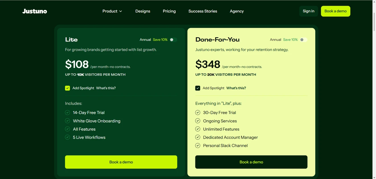 Justuno-pricing-spotlight
