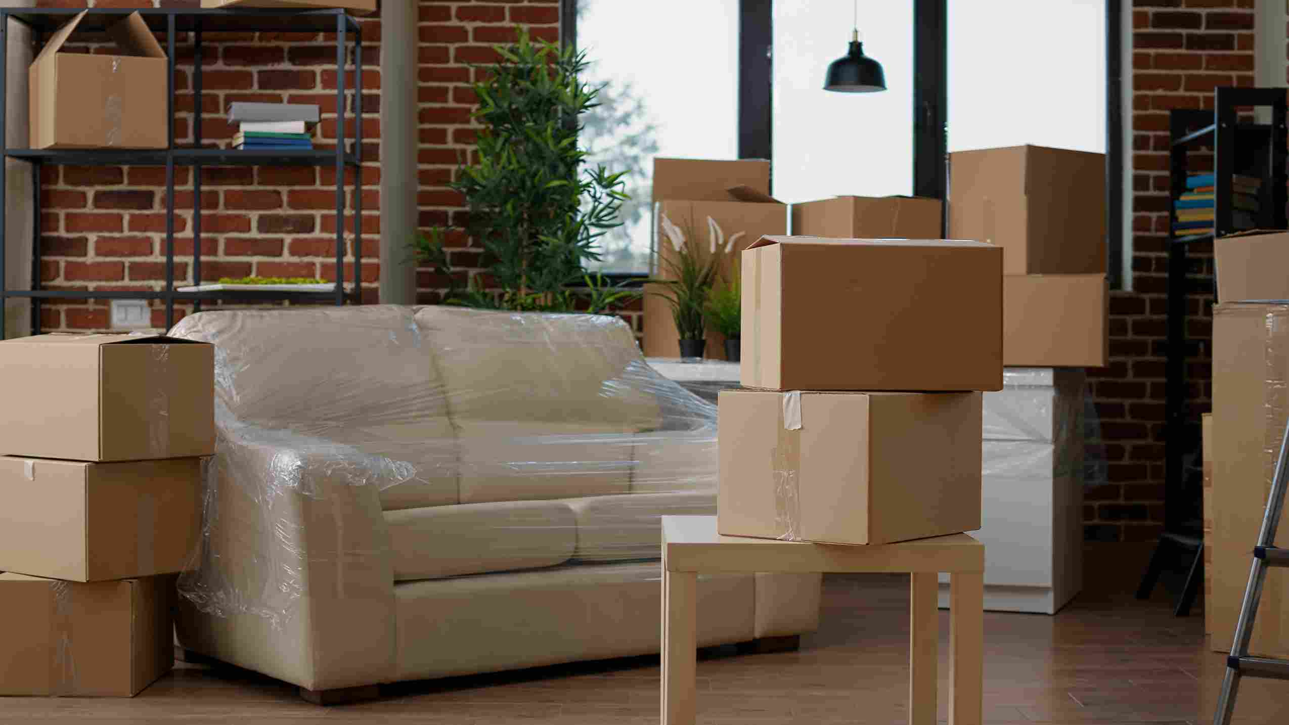 House items properly packed by movers for a move