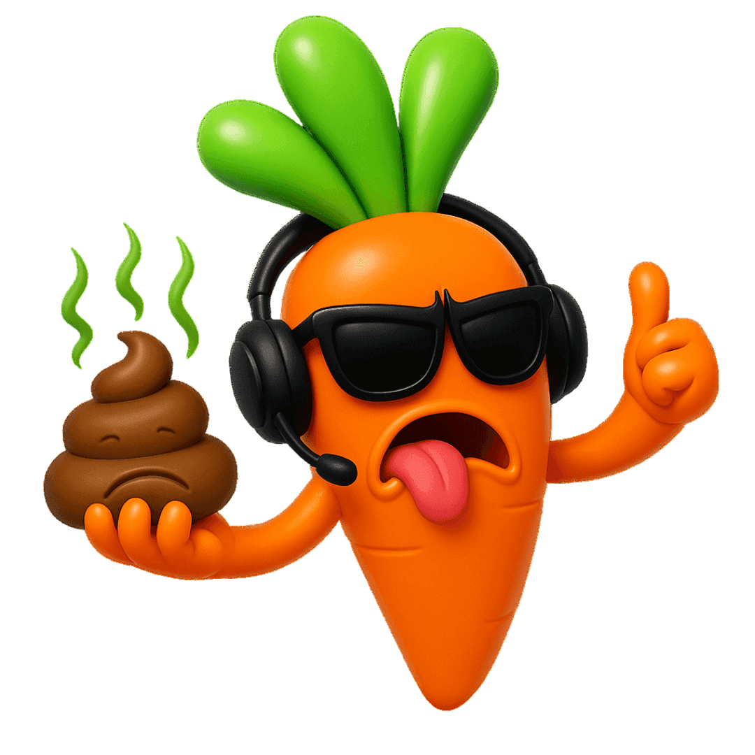 Dekoracija Mrkve dok drži govno