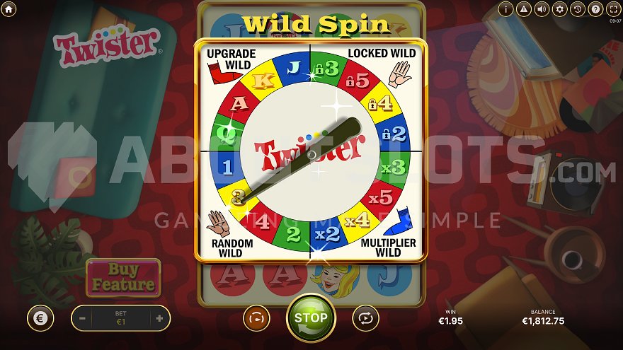 Twister (NetEnt) - aperçu d’un spin et de la grille 4×6