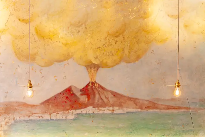 Mosaïque murale du restaurant - Vésuve