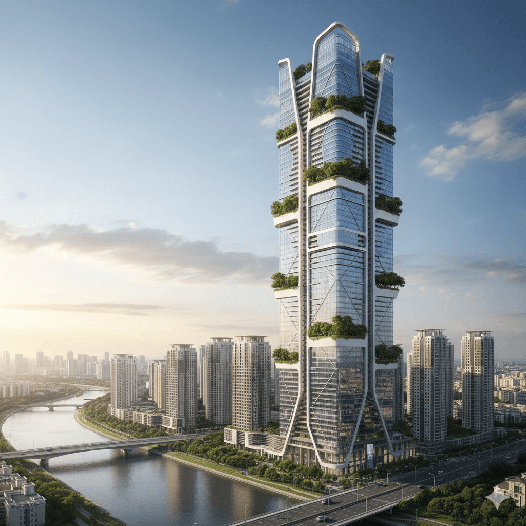 M3M Lucknow modern residential tower with city view