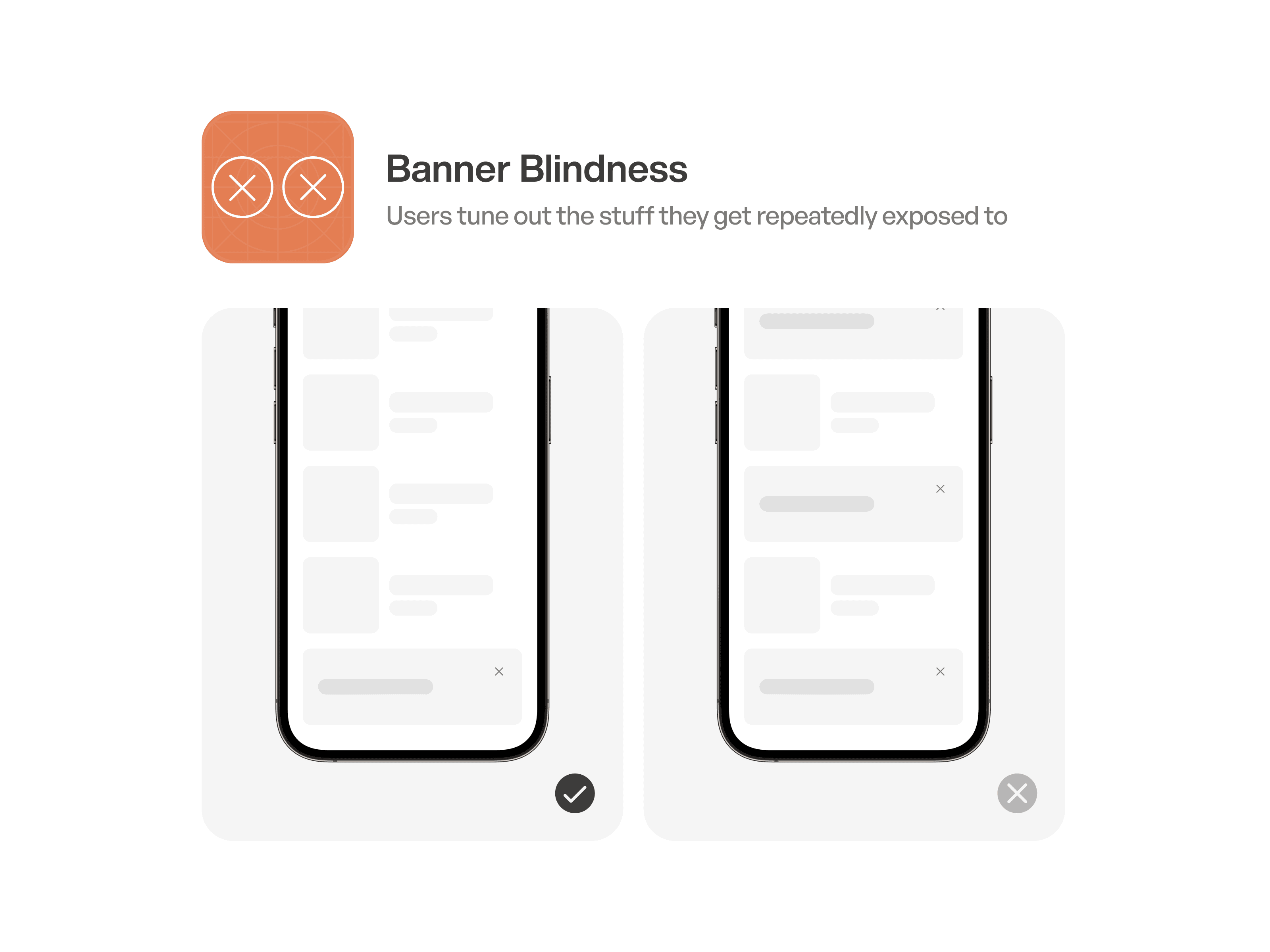 Banner blindness UI example