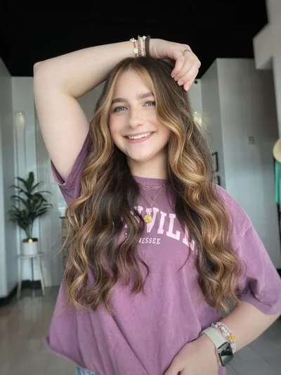 Honey blonde dimensional balayage highlights by Tresses by Candace in Georgetown, Texas