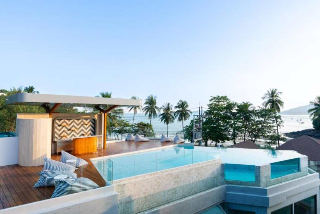 Roof top pool and bar at Panwaburi Beachfront Resort