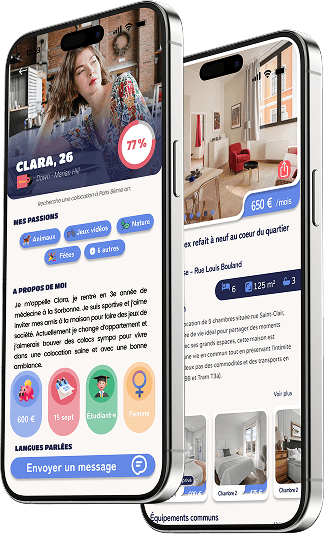 Mock-up de l'application Minggle