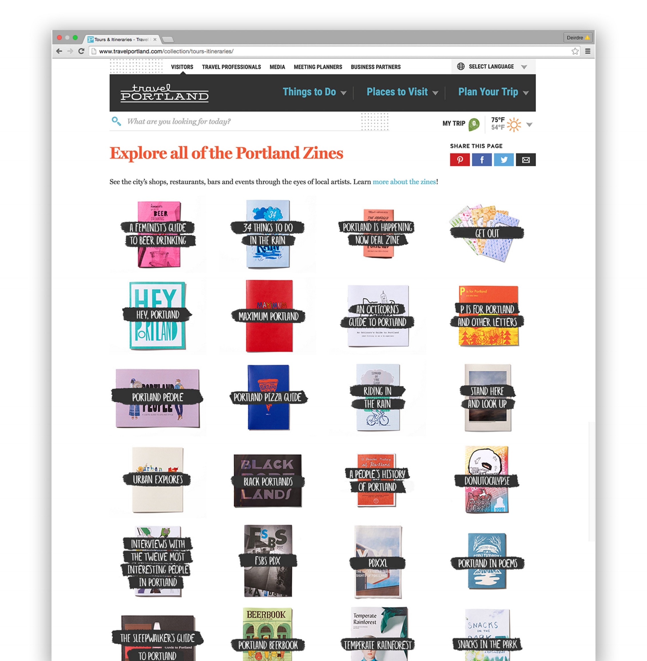 Archived Travel Portland online zine library
