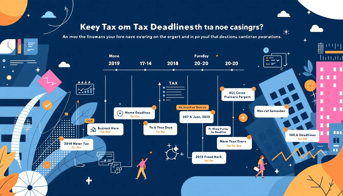 A calendar marking important tax deadlines for year-round preparation.