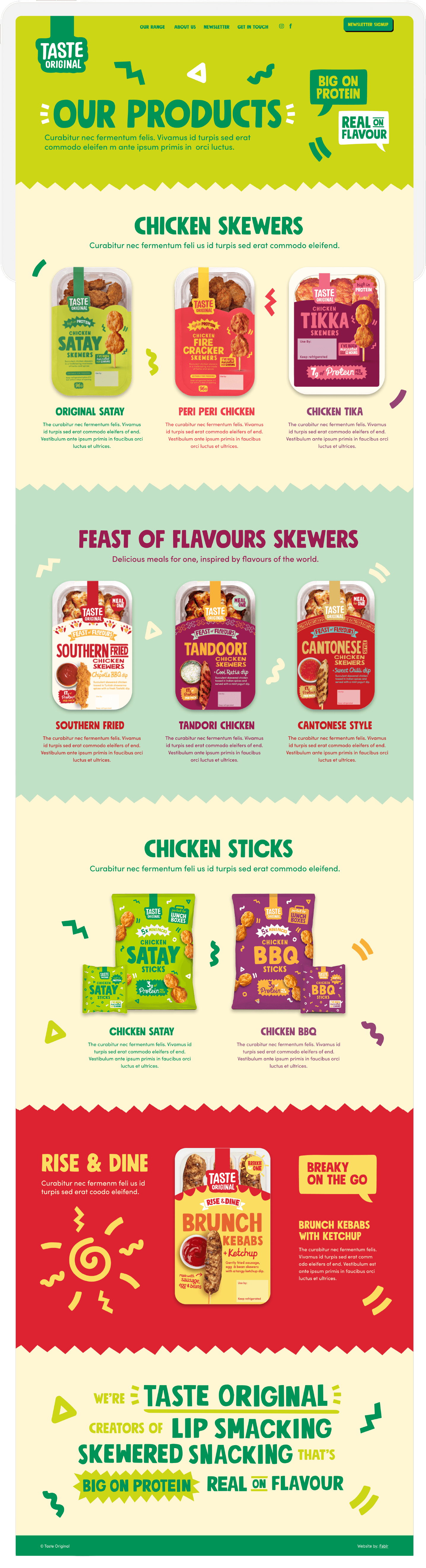 Taste Original Website Design