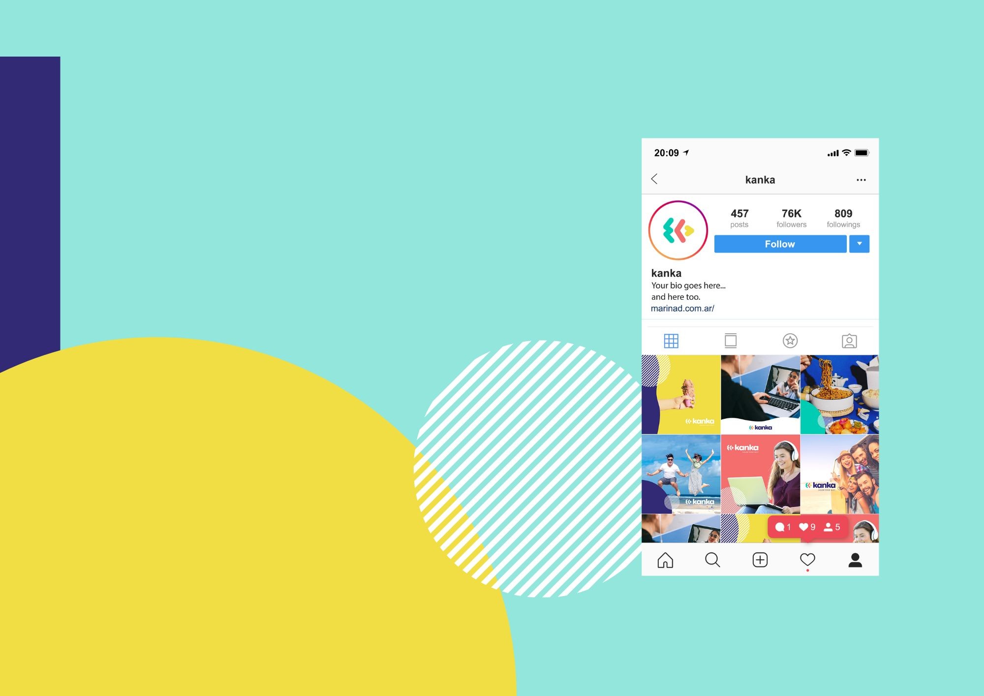 Instagram feed design for Kanka