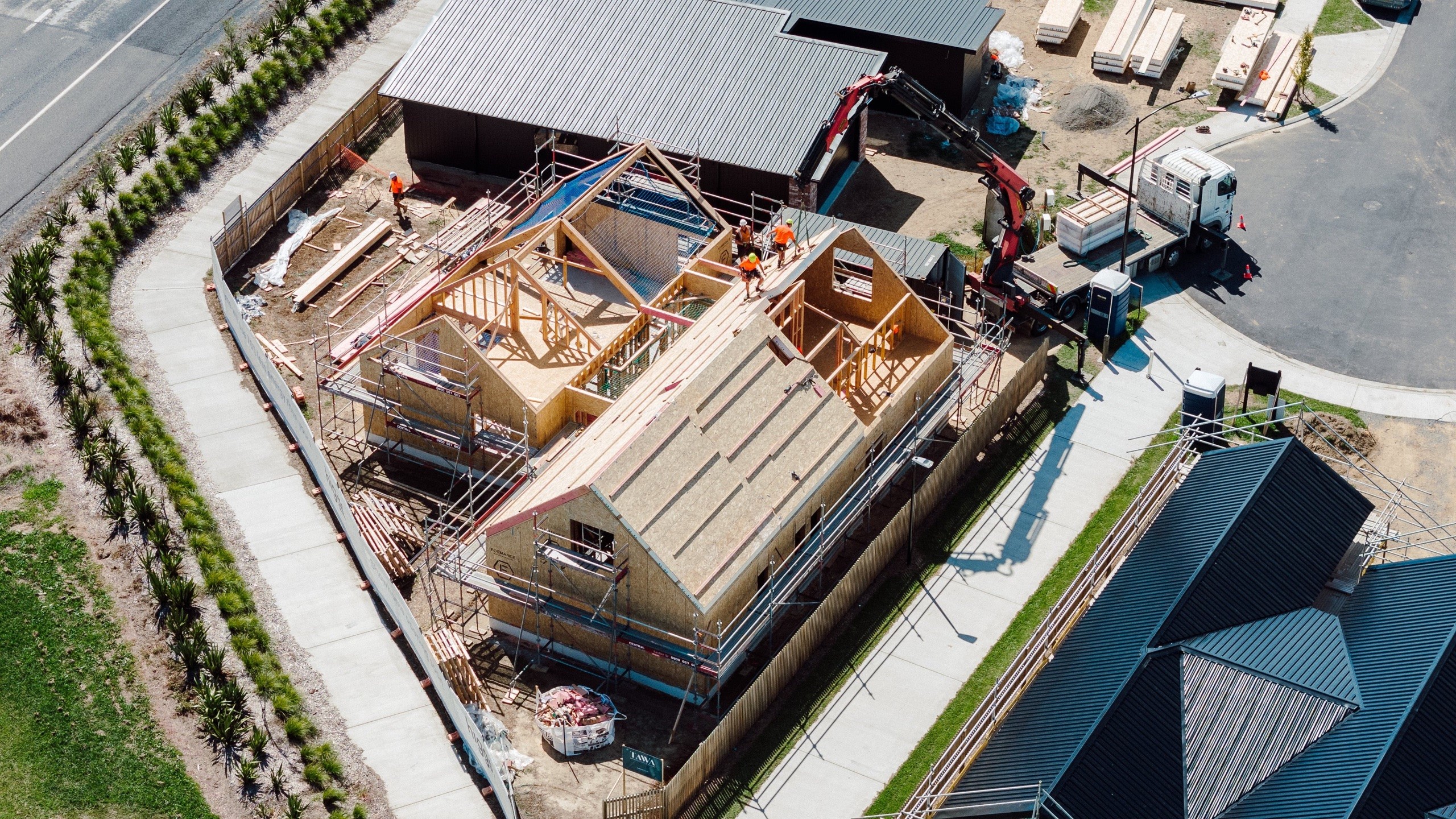 Aerial view of a build in progress