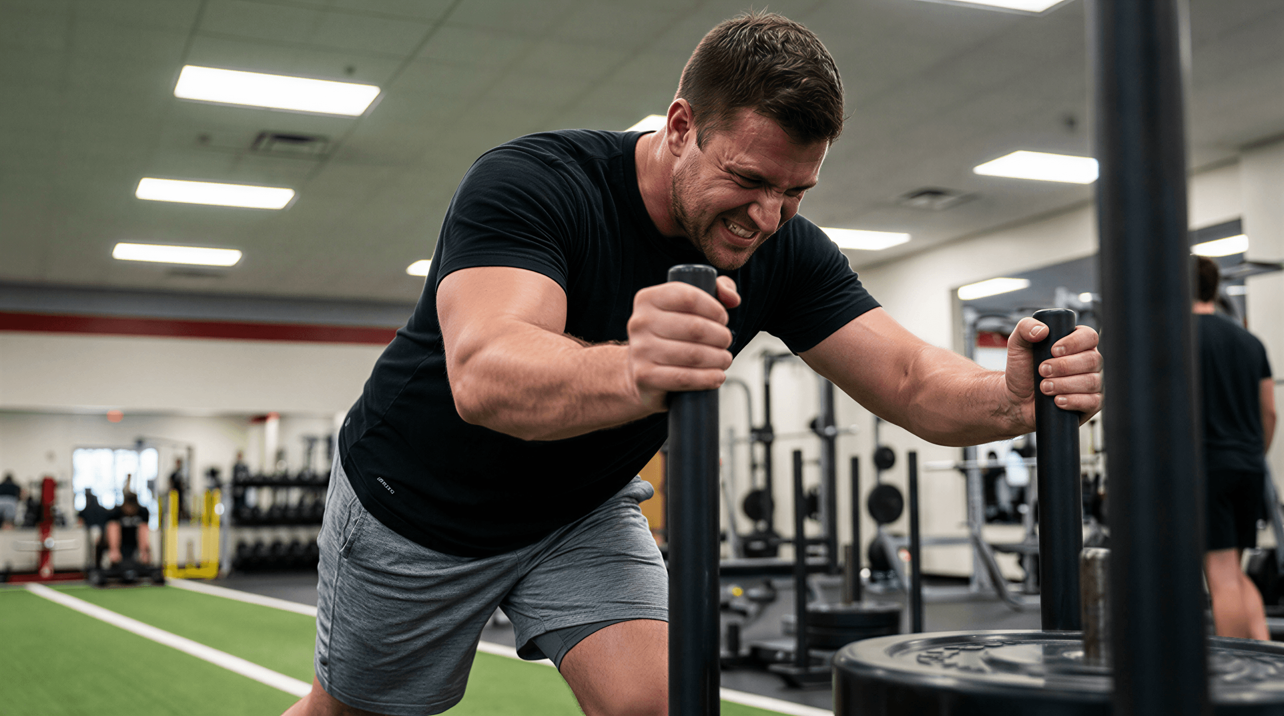 Woman relaxing in gray crop top on woven mat