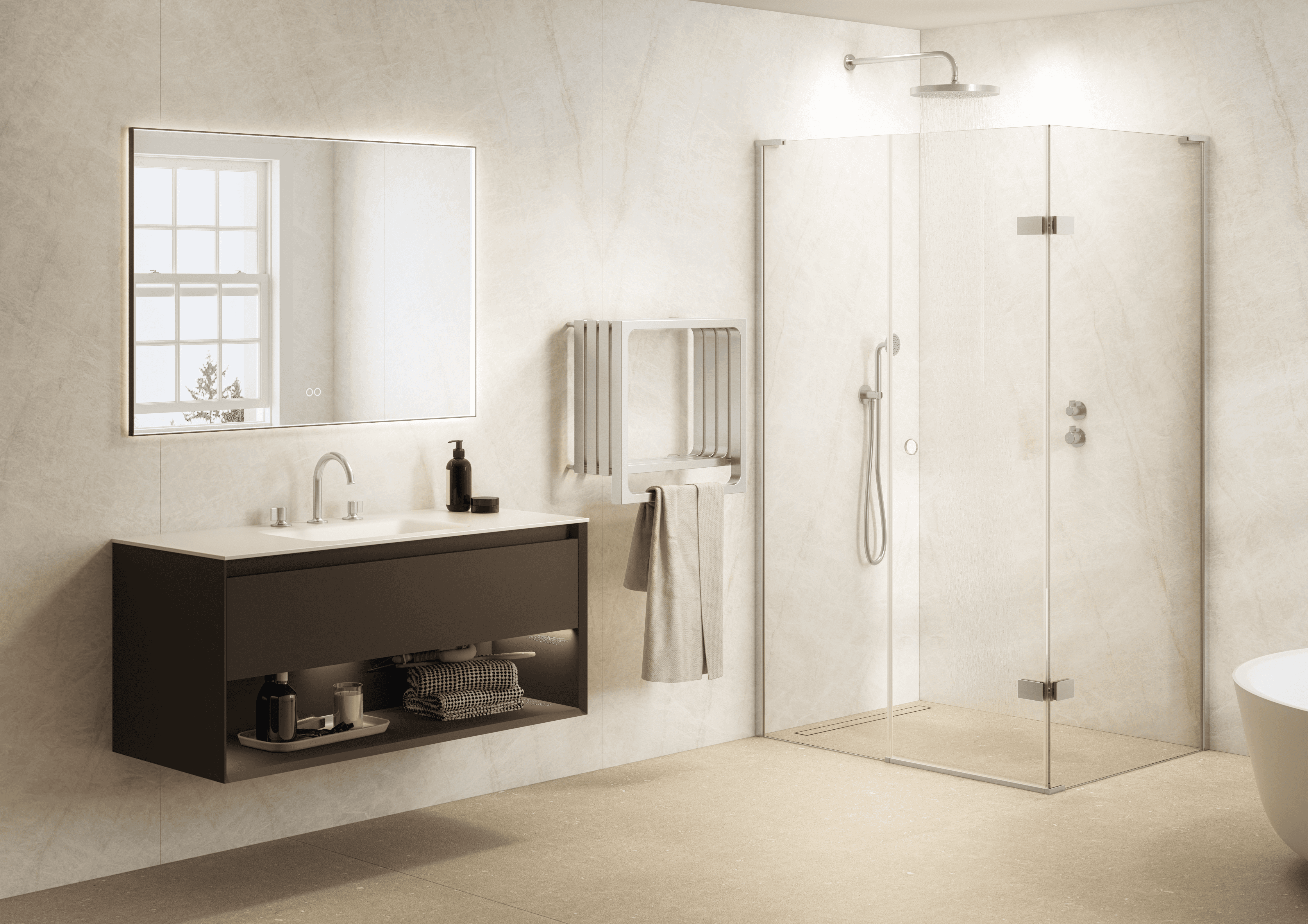 Inline Panel + Door + Hinged Return Panel